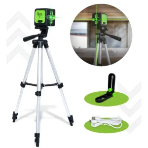 Nível a Laser Verde 2 Linhas Com Tripé Para Profissional Autonivelante