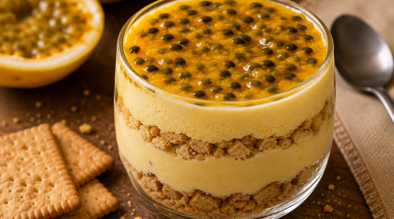 Mousse de maracujá com bis