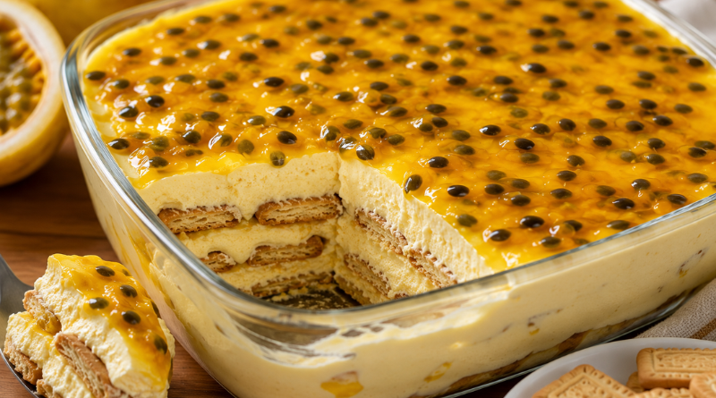 Mousse de maracujá com bis