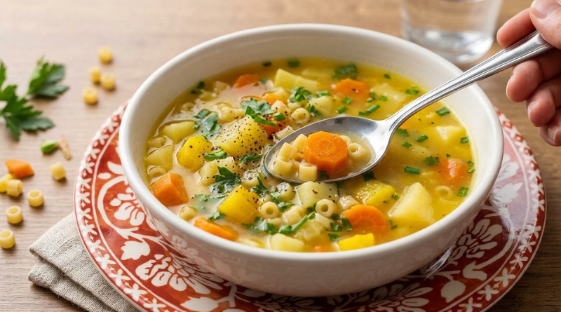 Sopa de macarrão e legumes simples: a melhor maneira de aquecer o coração